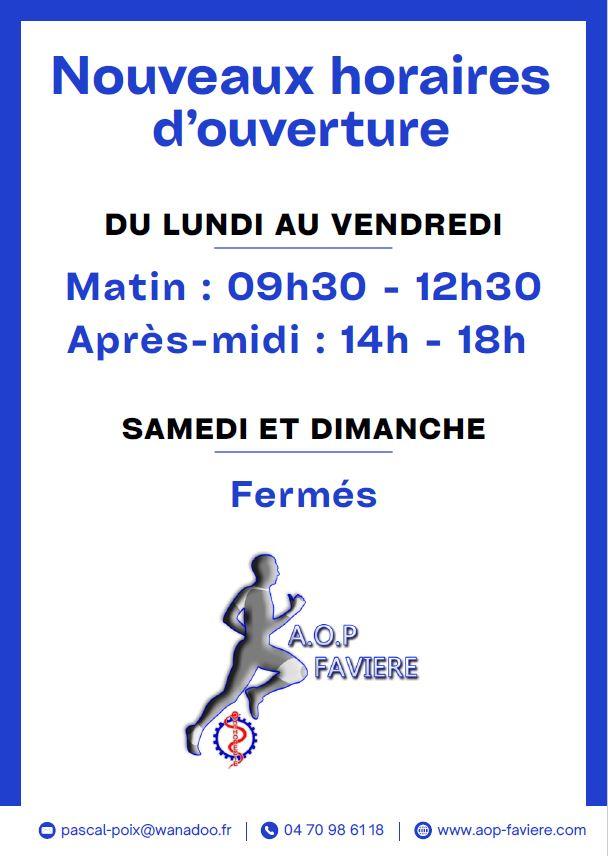 Nos nouveaux horaires